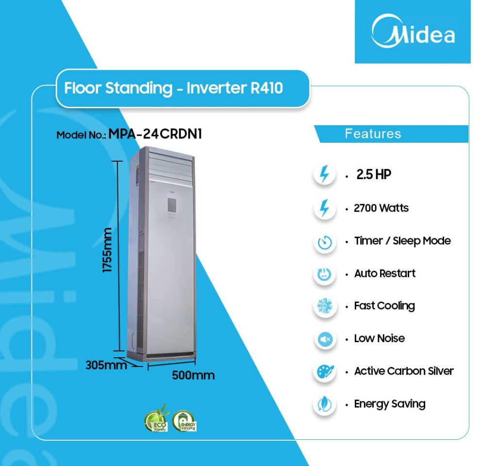 Midea Invetor MIDEA-2.5HP-FLOOR-STANDING-INVERTER - Legacy Luxury Store