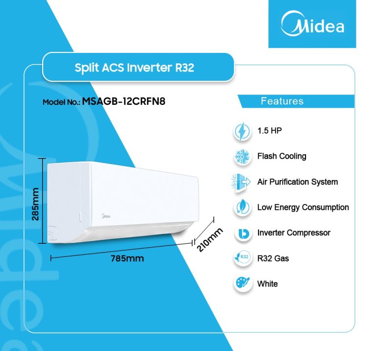 MIDEA SPLIT INVERTER R32 1.5HP AC - Legacy Luxury Store