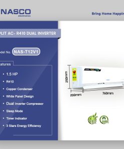 NASCO 1.5HP R410 SPLIT DUAL INVERTER AIR CONDITIONER