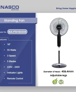 NASCO 16 INCHES STANDING FAN 5 BLADES