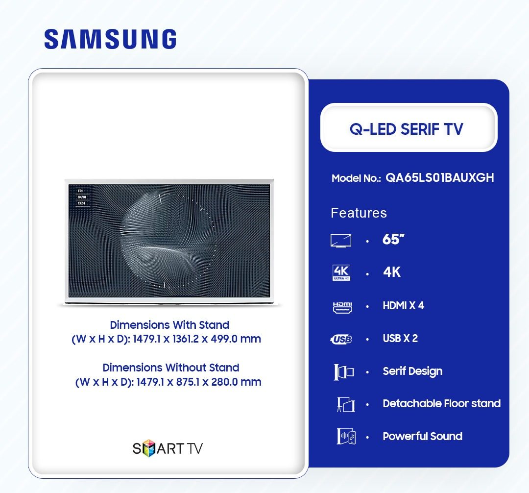 SAMSUNG 65″ Q LED SERIF TV - Legacy Luxury Store