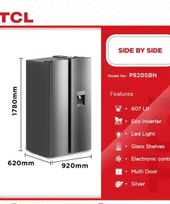 TCL SIDE BY SIDE REFRIGERATOR 607LTRS