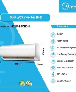 Midea 2.5HP Inverter Split Air Conditioner (R410) (MSAF-24CRDN1) - view 2