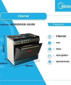Midea 5 Burner Gas Cooker (36LMG5G030) - view 2