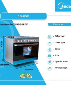 Midea 5 Burner Gas Cooker (36LMG5G080V) - view 2