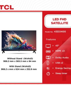 TCL 43" FHD Satellite TV (43D3400) - view 2