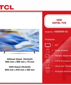 TCL 43" UHD Hotel TV (43G60K-IU)