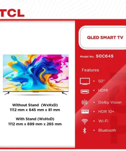 TCL 50" QLED 4K Smart Android TV (50C645) - view 2