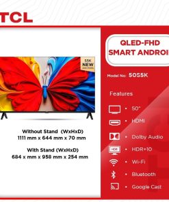 TCL 50" QLED FHD Smart Android TV (50S5K)