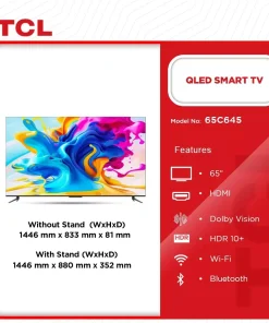 TCL 65" QLED 4K Smart Android TV (65C645) - view 2