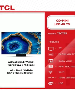 TCL 75" QD-Mini LED 4K TV (75C755) - view 2