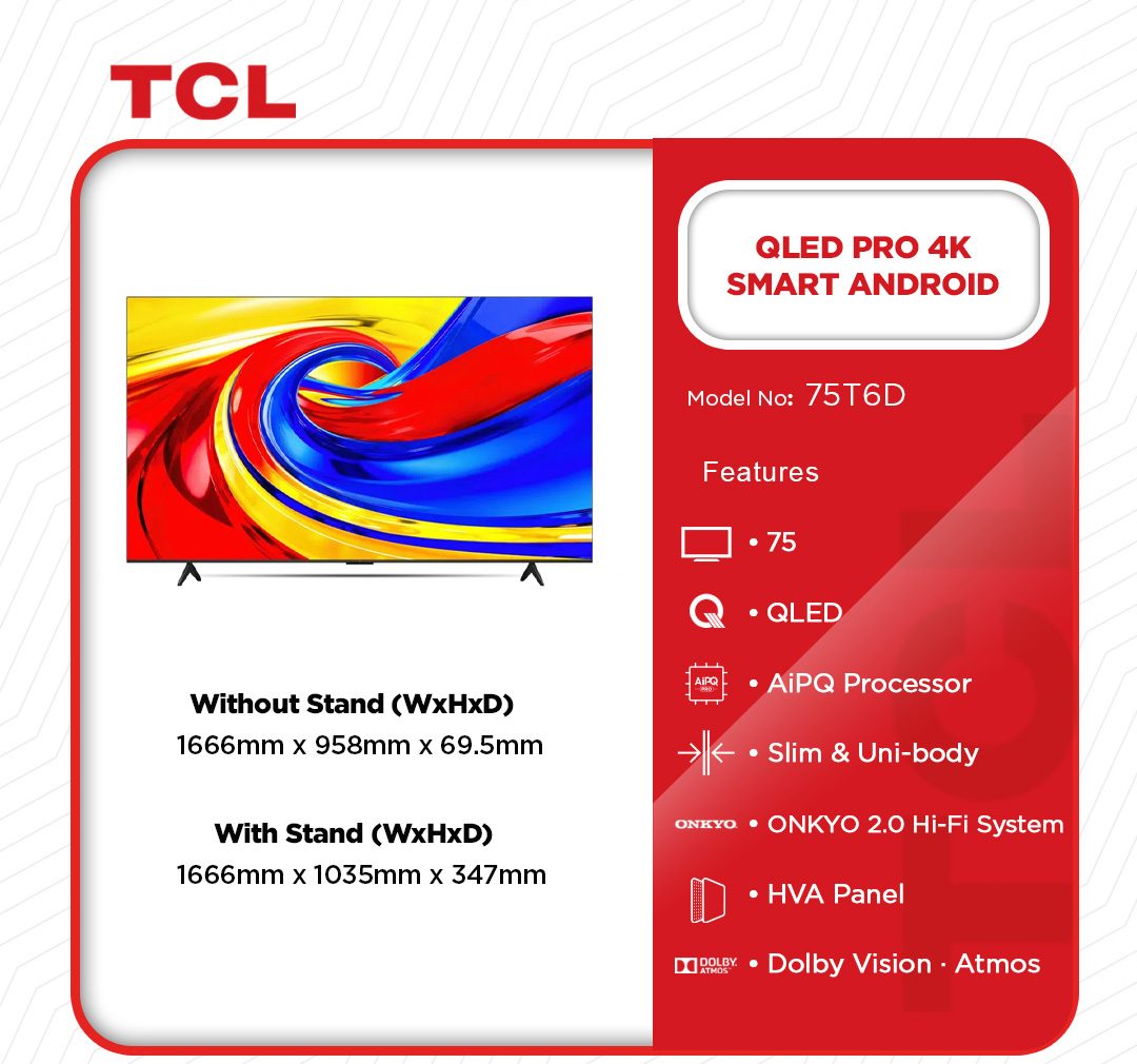 TCL 75" QLED Pro 4K Smart Android TV (75C655) - view 2