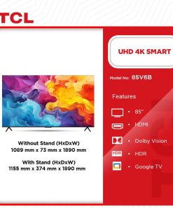 TCL 85" UHD 4K Smart Android TV (85V6B) - view 2