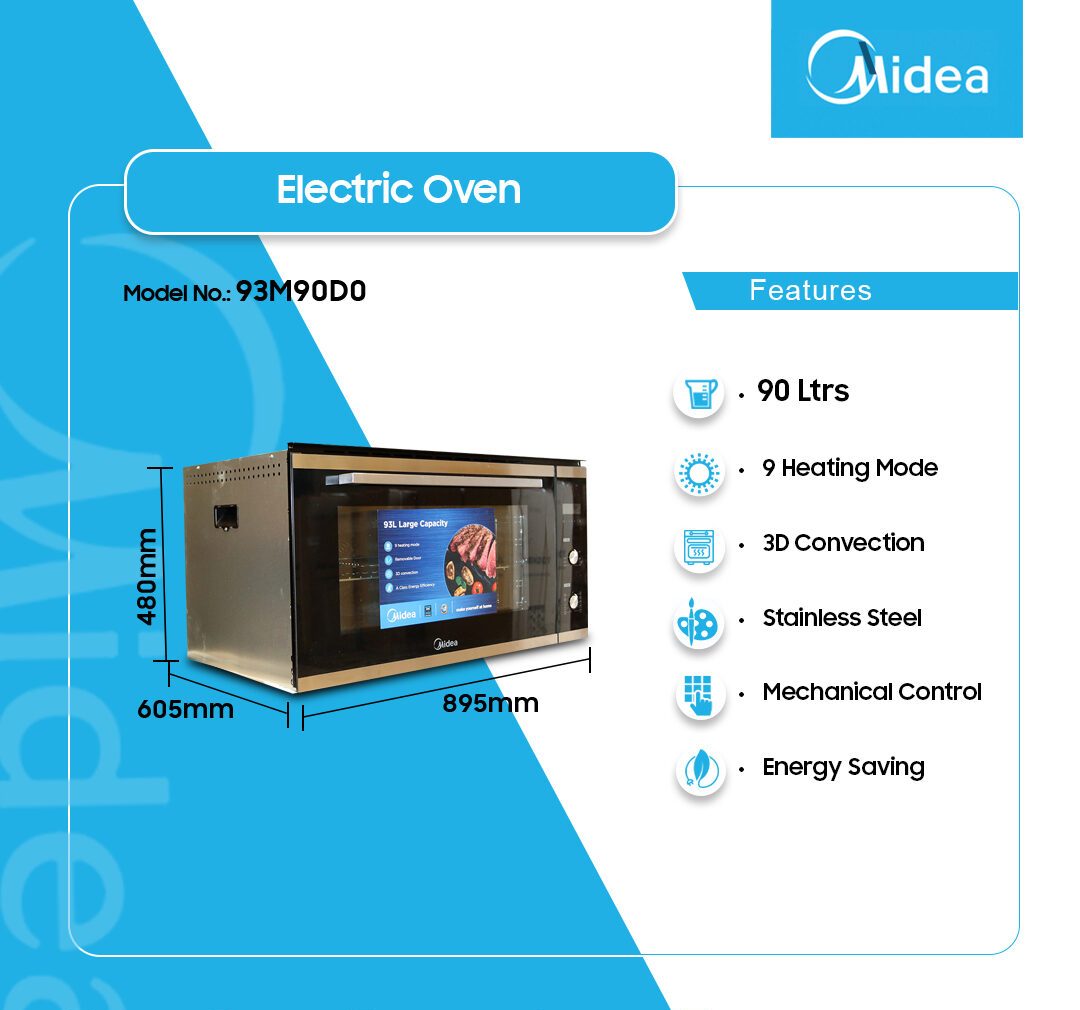 Midea 90cm Built-In Electric Oven (93M90D0-B) - view 2