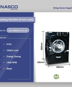 Nasco 9kg Front Load Washing Machine (NAS-WM9KG-KD12B) - view 2