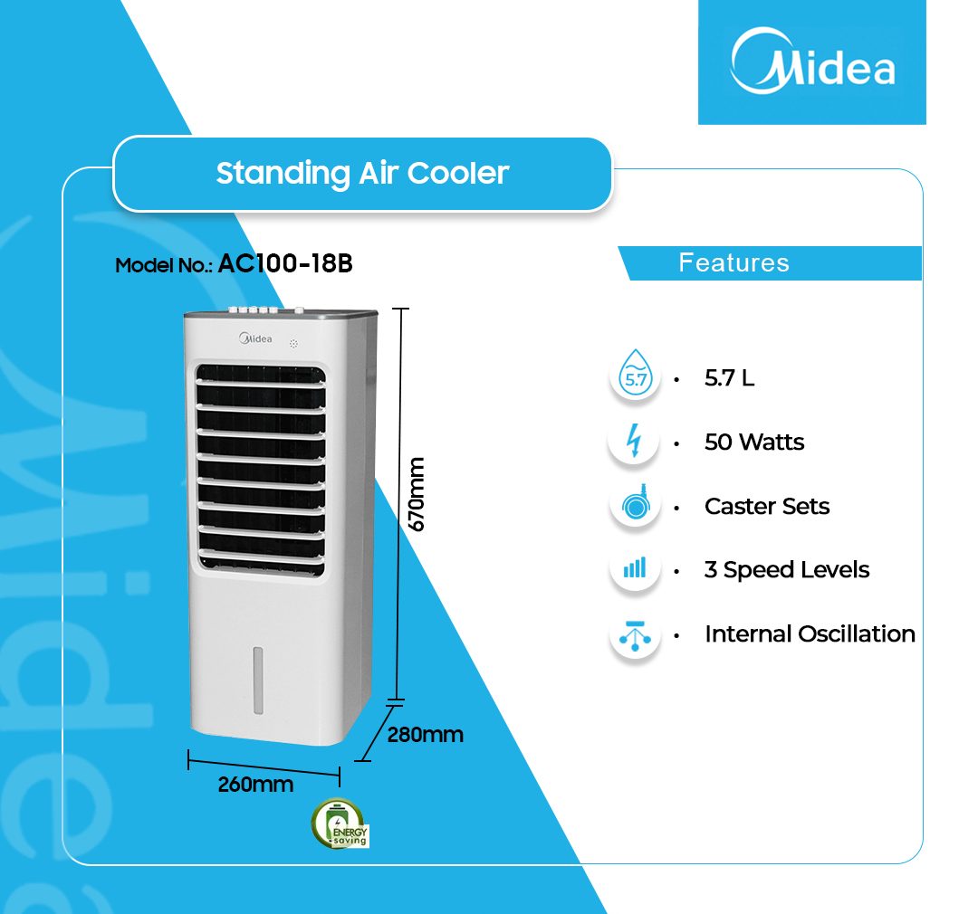 Midea 50W Air Cooler (AC100-18B) - view 2