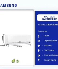 Samsung 1.5HP Inverter Split Air Conditioner (R410) (AR12BVHGAWK/GA) - view 2