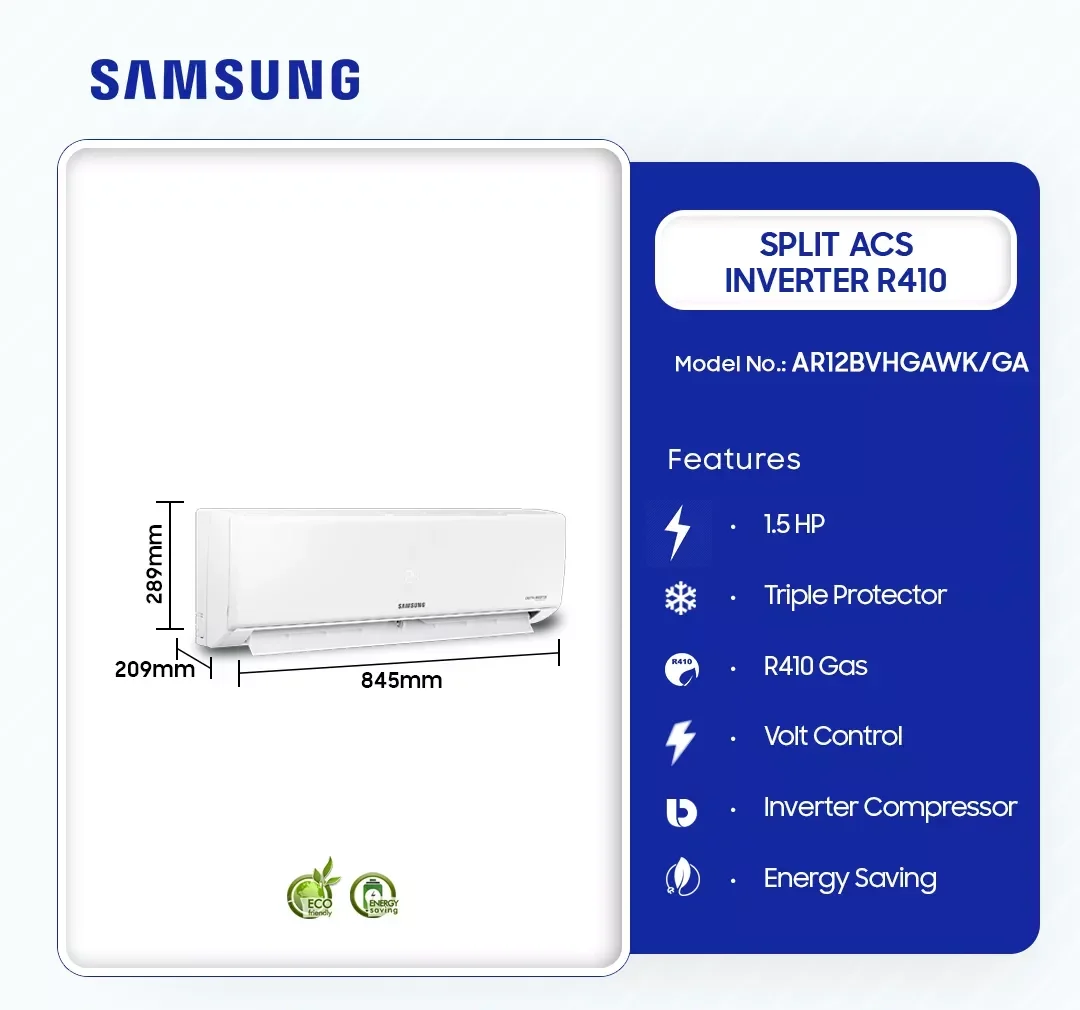 Samsung 1.5HP Inverter Split Air Conditioner (R410) (AR12BVHGAWK/GA) - view 2