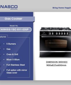 Nasco 5 Burner Gas Cooker (C6090SS-1SC-511-IDSP) - view 2