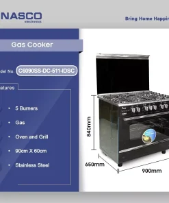 Nasco 5 Burner Gas Cooker (C6090SS-DC-511-IDSC) - view 2