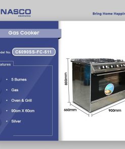 Nasco 5 Burner Gas Cooker (C6090SS-FC-511) - view 2