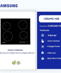 Samsung 60cm Built-In Electric Cooktop (C61R2AEE/XEU) - view 2