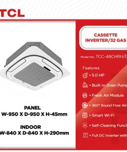 TCL 5HP Cassette Air Conditioner - White (TCC-48CHRH/DV7(05)) - view 2