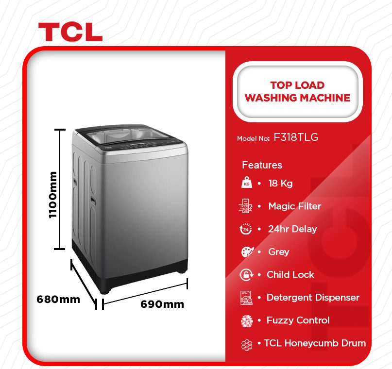 TCL 18kg Twin Tub Washing Machine (F218TT) - view 2