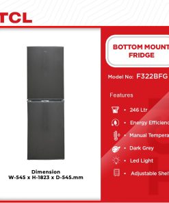 TCL 246L Bottom Mount Refrigerator (F322BFG) - view 2