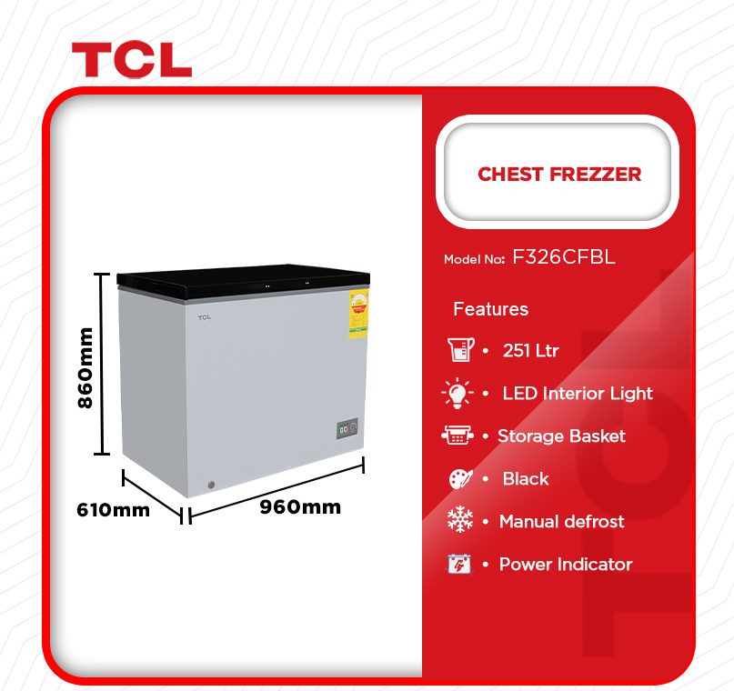 TCL 251L Chest Freezer (F326CFBL) - view 2