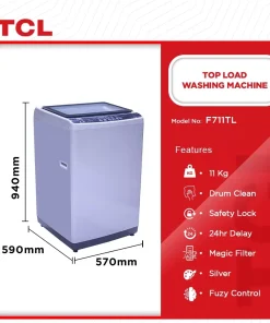 TCL 10.5kg Top Load Washing Machine (F711TL) - view 2