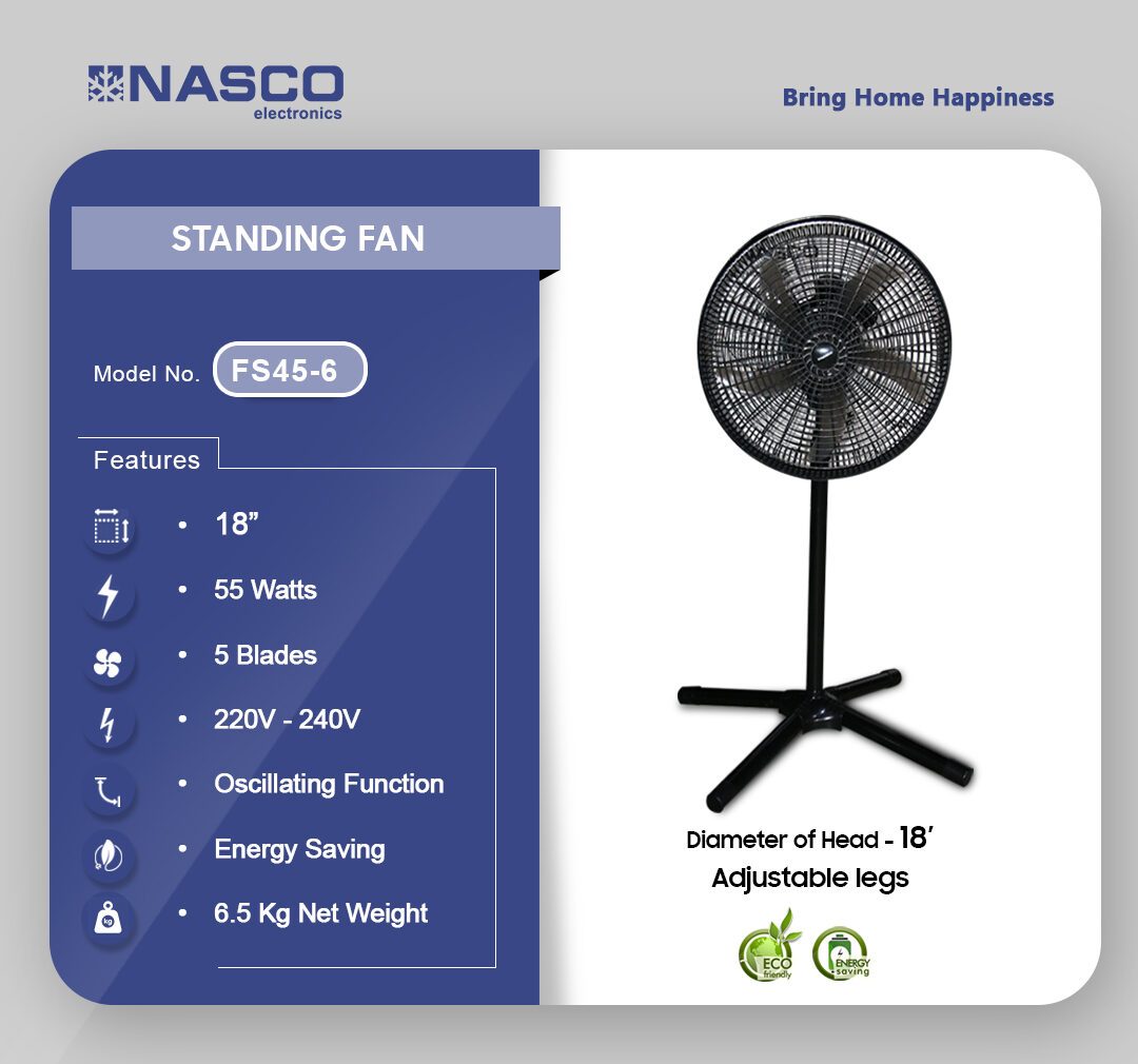Nasco 18" Standing Fan (FS45-5) - view 2