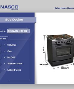 Nasco 6 Burner Gas Cooker (GCNAS-8060B) - view 2