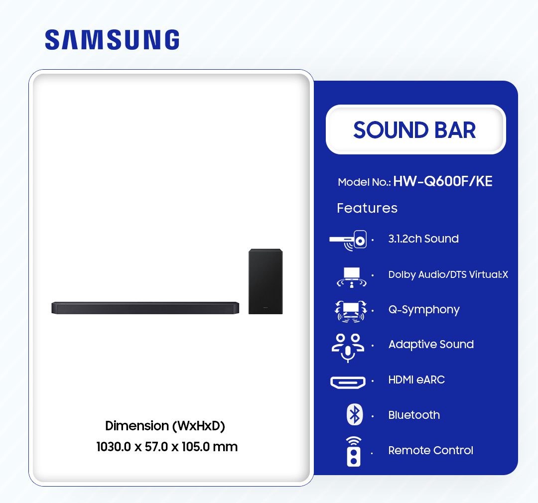 Samsung 360W Soundbar (HW-Q60T/XA) - view 2