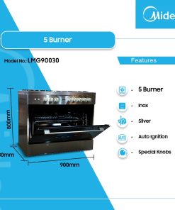 Midea 5 Burner Gas Cooker (LMG90030) - view 2