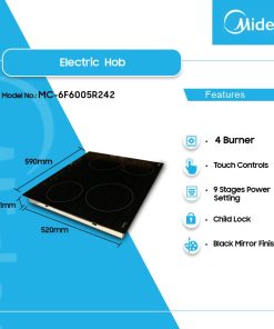 Midea 4-Hob Built-In Electric Hob (MC-6F6005R242) - view 2