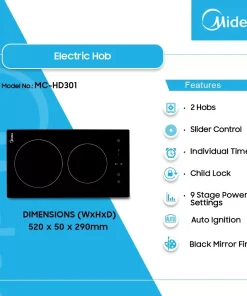 Midea 2-Hob Built-In Electric Hob (MC-HD301) - view 2