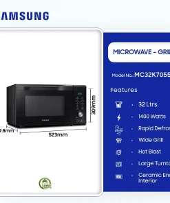 Samsung 32L Microwave Oven with Grill (MC32K7055CK) - view 2