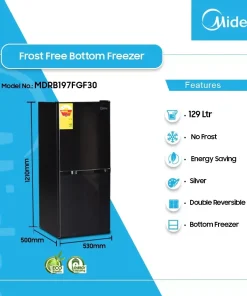 Midea 129L Bottom Freezer Refrigerator (HD-176R(N)) - view 2