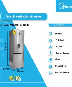 Midea 302L Bottom Freezer Refrigerator (MDRB424FGF02) - view 2