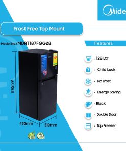 Midea 128L Top Freezer Refrigerator (MDRT187FGG28) - view 2