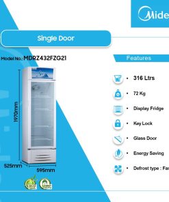 Midea 211L Single Door Display Fridge (MDRZ302FZG21) - view 2