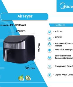 Midea 4.5L Air Fryer - Black (MF-CN45WK) | Legacy Luxury Store Ghana