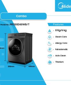 Midea 8kg/ 6kg Washer & Dryer Combo (MF200D80WB/T) - view 2
