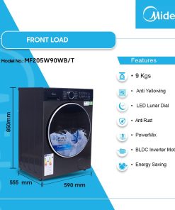 Midea 9kg Front Load Washing Machine (MF205W90WB/T) - view 2