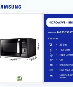Samsung 23L Microwave Oven with Grill (MG23F301TAK) - view 2