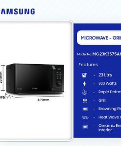 Samsung 23L Microwave Oven with Grill (MG23K3575AK/EU) | Legacy Luxury Store Ghana