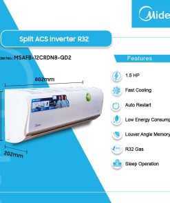 Midea 1.5HP Inverter Split Air Conditioner (R32) (MSAFB-12CRDN8-QD2) | Legacy Luxury Store Ghana