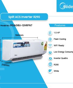 Midea 1.5HP Inverter Split Air Conditioner (R290) (MSAGBU-12HRFN7) | Legacy Luxury Store Ghana