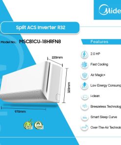 Midea 2.0HP Inverter Breezeless Split Air Conditioner (R32) (MSCB1CU-18HRFN8) - view 2